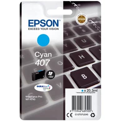 Epson Epson 407 Mustepatruuna Cyan T07U240 Vastaa: N/A – Epson