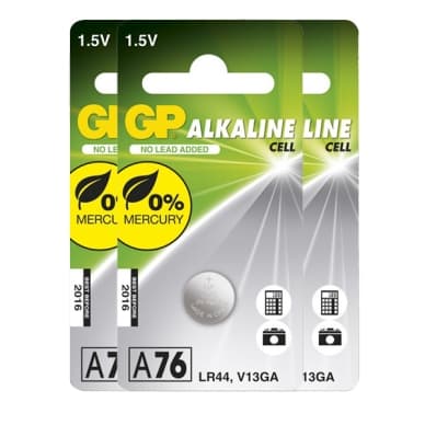 GP BATTERIES GP 76A-C1 / LR44 / LR1154 / AG13 (3-pakkaus) GP-LR44-A76-3 Vastaa: N/A – GP BATTERIES
