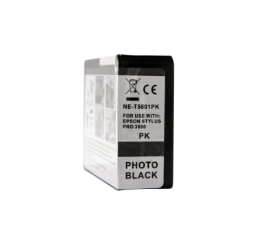 WL Mustepatruuna, korvaa Epson T5801, valokuvamusta, 84 ml 0T5801 Vastaa: T5801