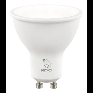 DELTACO Smart Home älylamppu GU10, valkoinen CCT, 2700–6500K SH-LGU10CCTC Vastaa: N/A