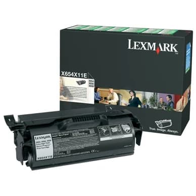 Lexmark Värikasetti musta 36.000 sivua, High Yield, return X654X11E Vastaa: N/A