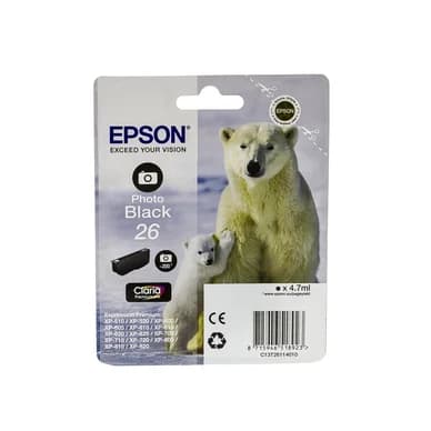 Epson Epson 26 Mustepatruuna musta foto T2611 Vastaa: N/A – Epson