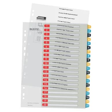 Leitz Leitz Cosy tulostettava rekisteri 1-20 12490000 Vastaa: N/A – Leitz