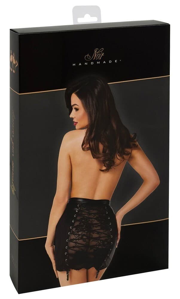Noir musta minihame sukkanauhoilla – Noir Handmade
