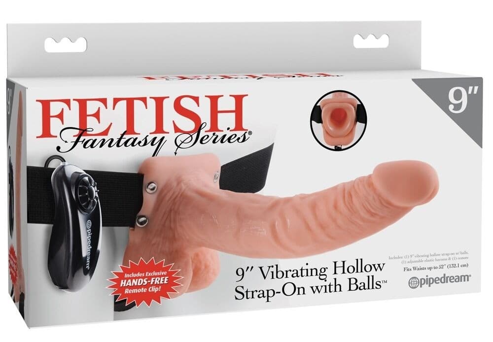24 cm Vibrating Hollow Strap-On kiveksillä – Pipedream