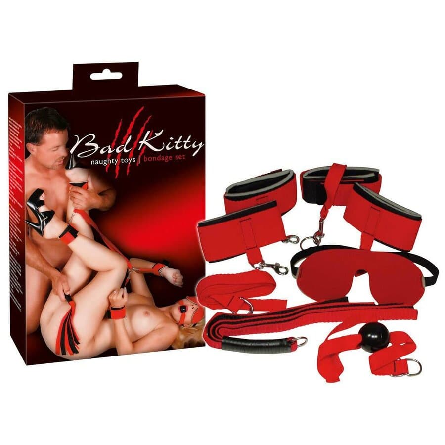 Bad Kitty Red Giant – 8-osainen punainen bondage-setti