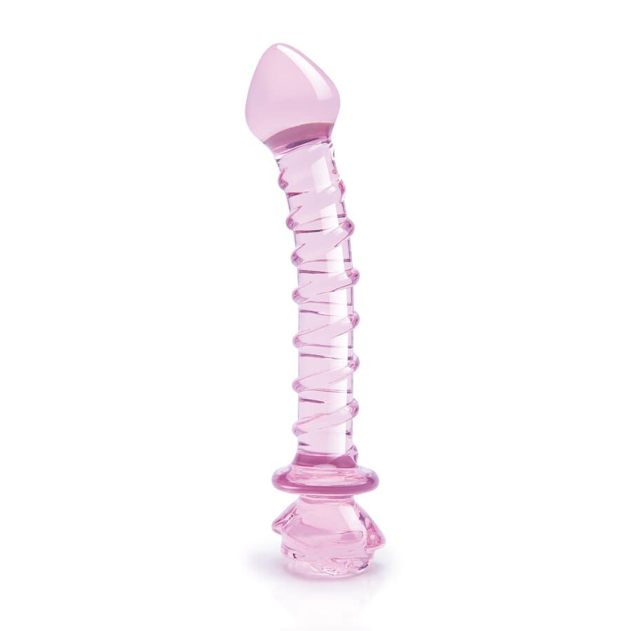 Dream Toys Glaze Glass – Rosebud Spiral lasidildo G-pisteelle 22,9 cm