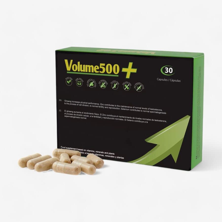 Volume 500+ – Sinkki & Seleeni Miehille (30 kaps.) | Tukee hedelmällisyyttä ja siemennesteen tuotantoa
