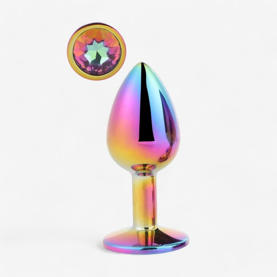 Dream Toys Gleaming Love – Monivärinen jalokivi-anustappi, metallinen (S) – Dream Toys