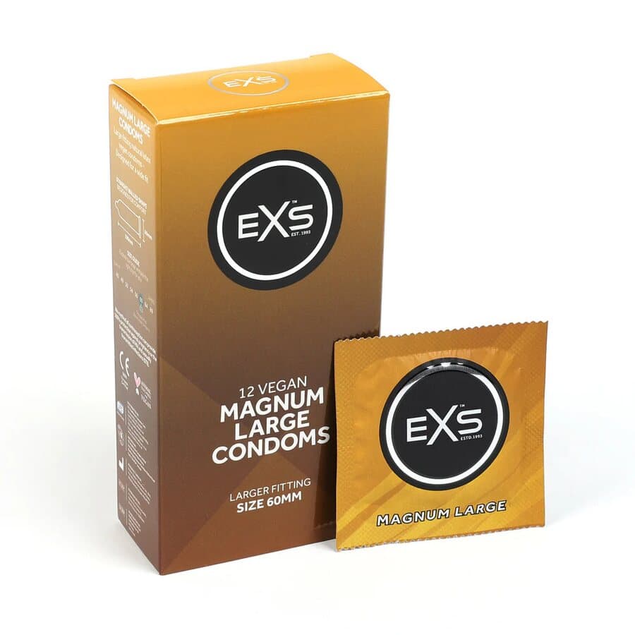 EXS Condoms Magnum XL 60 mm – Isommat vegaaniset kondomit 12 kpl