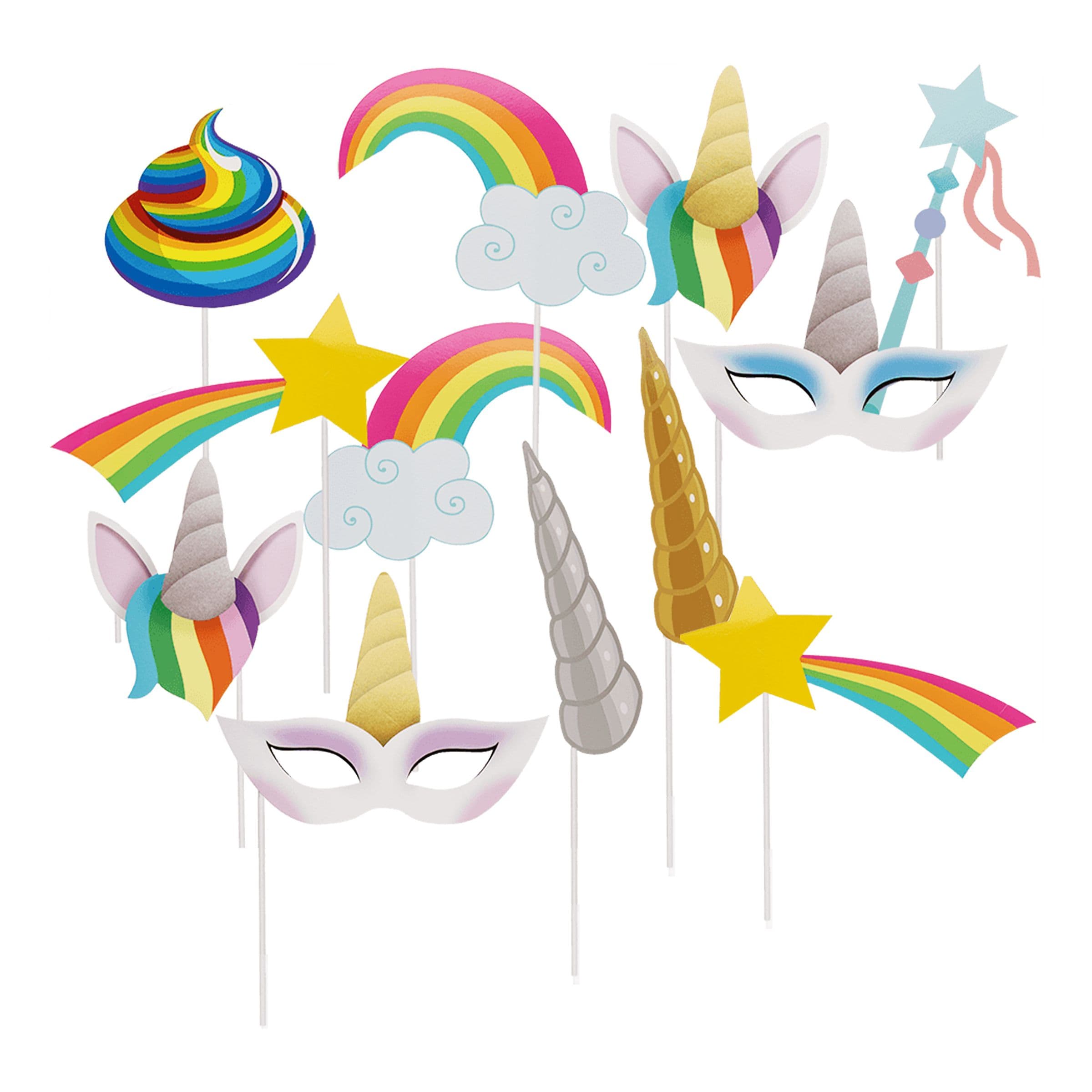 Unicorn-fotopropsit - 12-pakkaus – Out of the Blue