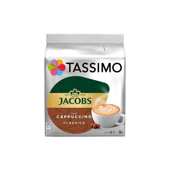 Kahvikapselit Tassimo Cappuccino Classico (yhteensopiva Bosch Tassimo -kapselikeitinten kanssa), 8+8 kpl.