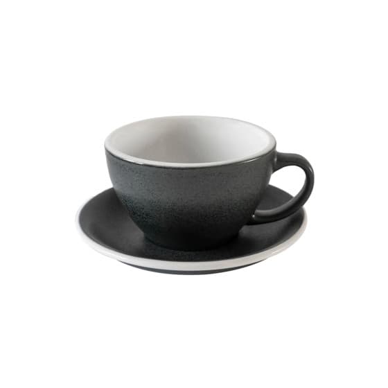Lattekuppi ja aluslautanen Loveramics Egg Anthracite, 300 ml