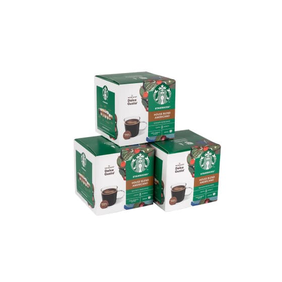 Dolce Gusto® -koneille sopiva kahvikapselisarja Starbucks House Blend Grande, 3 x 12 kpl.