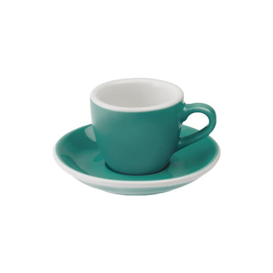 Espresso kuppi ja lautanen Loveramics Egg Teal, 80 ml – Loveramics