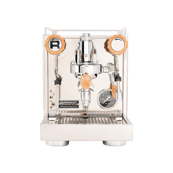 Rocket Appartamento 2.0 Chrome/Wood espressokone – kupari/puun