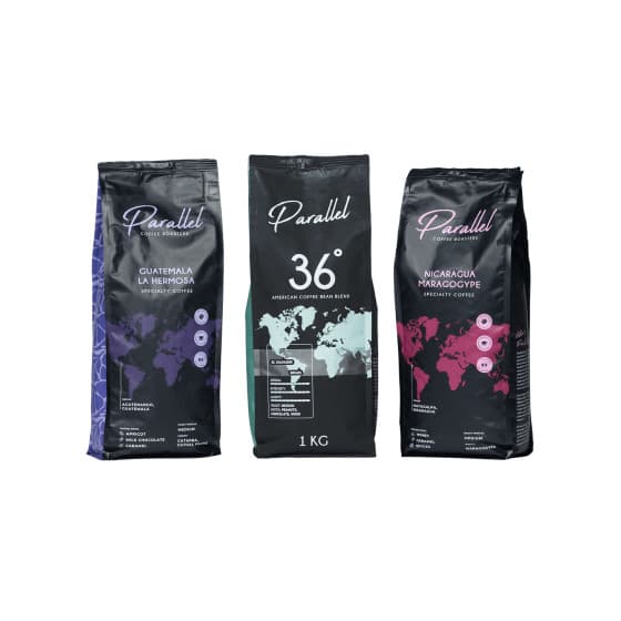 Kahvipapusetti Parallel America, 3 x 1 kg