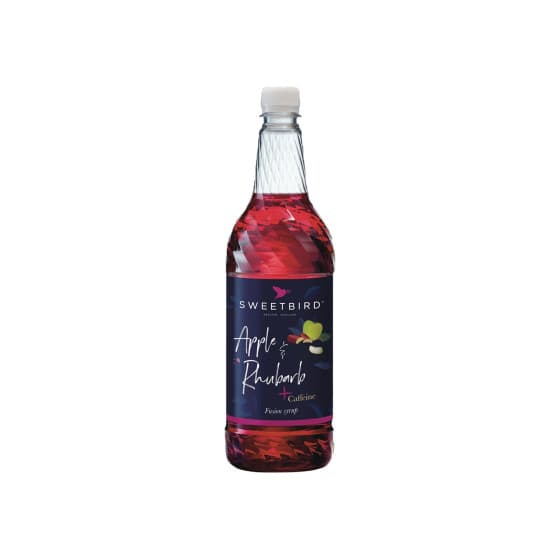 Kofeiinilla vahvistettu siirappi kylmiin juomiin Sweetbird Fusions+ Apple and Rhubarb, 1 l – Sweetbird