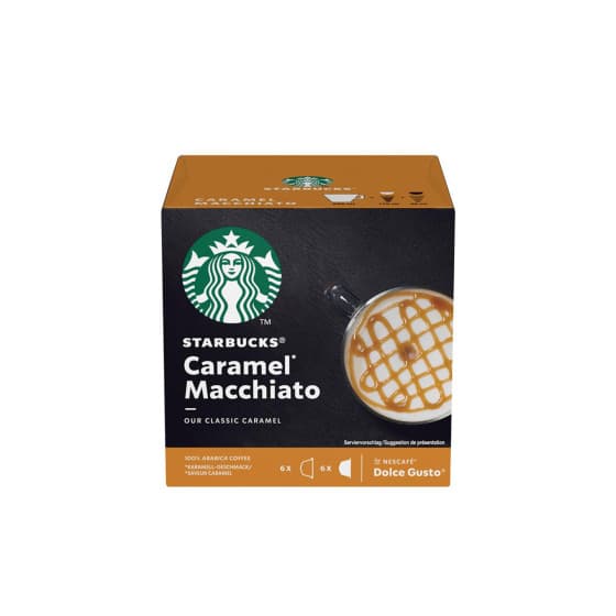 NESCAFÉ® Dolce Gusto® koneisiin sopivat kahvikapselit Starbucks Caramel Macchiato, 6+6 kpl. – Starbucks