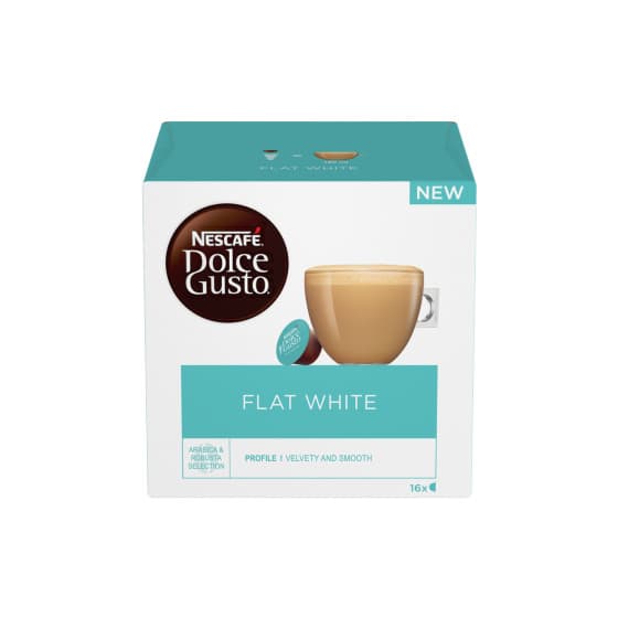 Dolce Gusto® koneisiin sopivat kahvikapselit NESCAFÉ Dolce Gusto Flat White, 16 kpl.