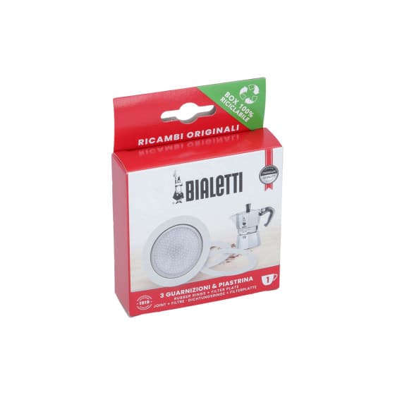 Bialetti tiivisteet ja suodatinkori alumiinista valmistettuihin 1 kupin mutteripannuihin