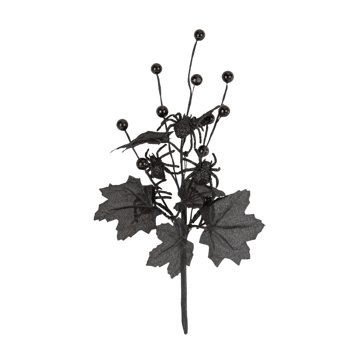 Musta koristeoksa - Glitter hämähäkit, 30cm