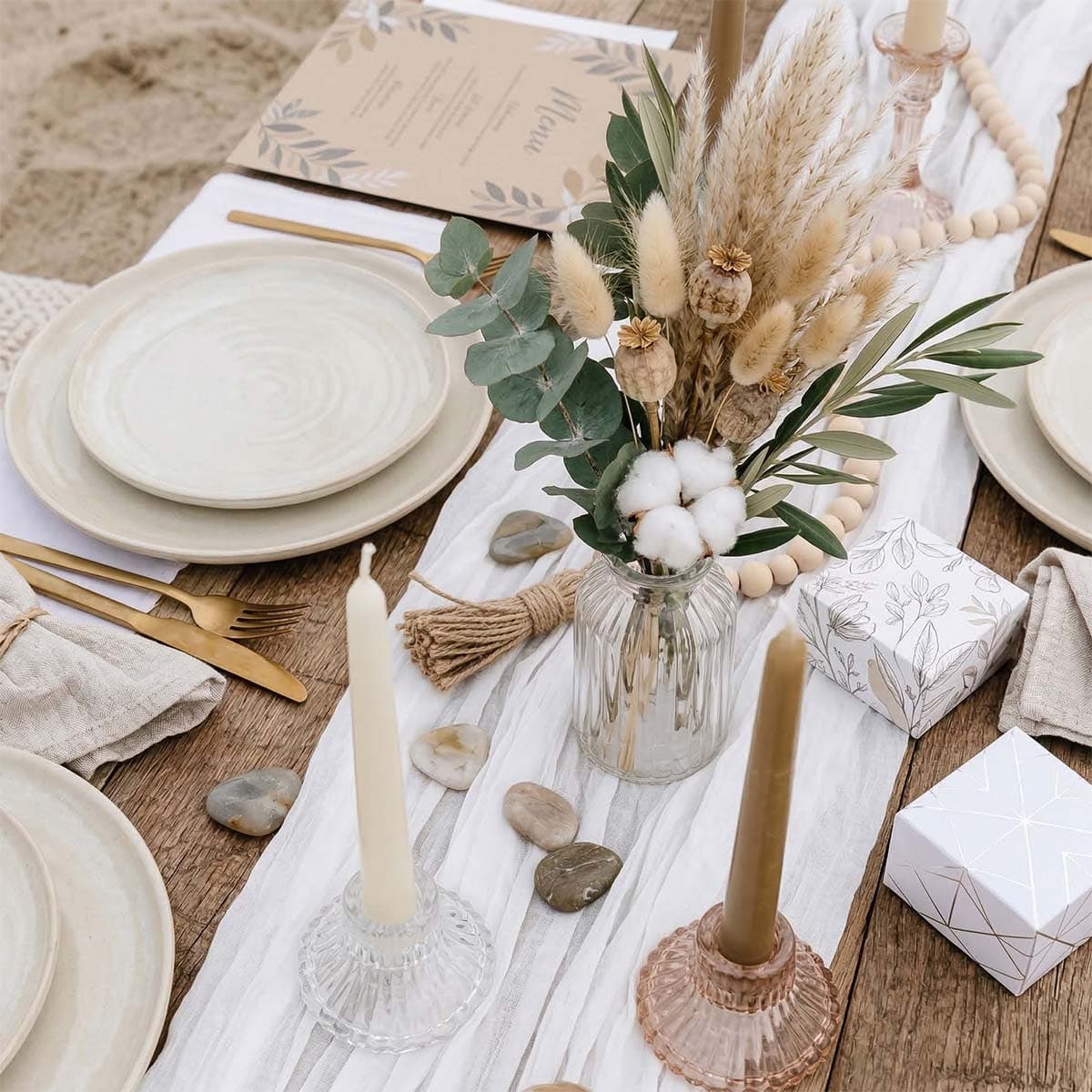 Leveä kaitaliina - Valkoinen, 90cm x 3m