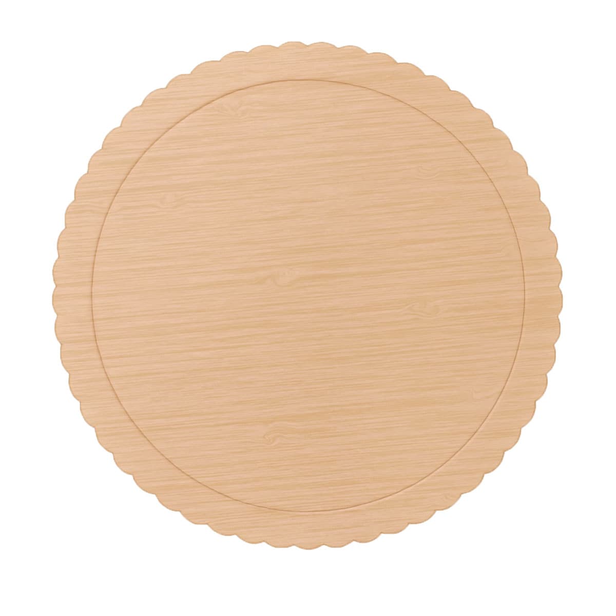 Kakkualusta aaltoreuna - Vaalea puu, 25 cm – Azucren