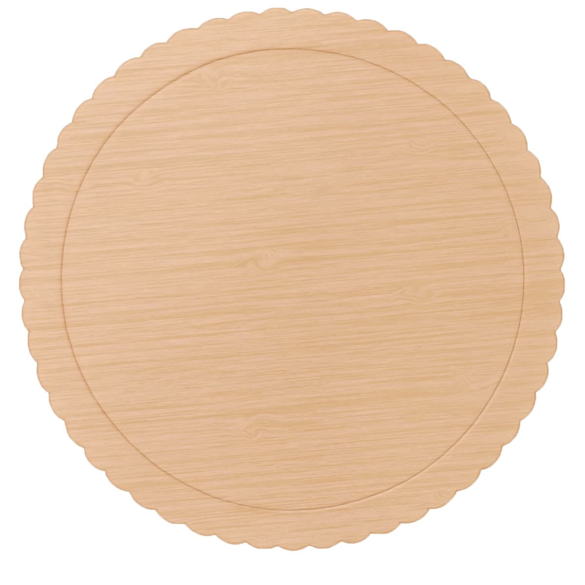 Kakkualusta aaltoreuna - Vaalea puu, 30 cm – Azucren