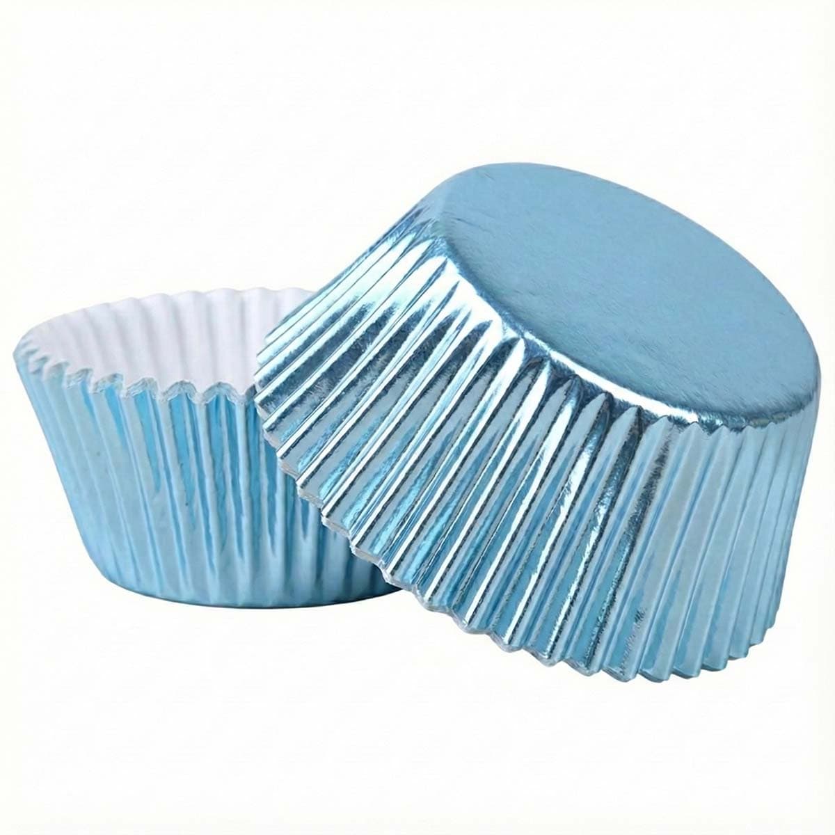 Muffinivuoat - Metallic Baby Blue, 50 kpl