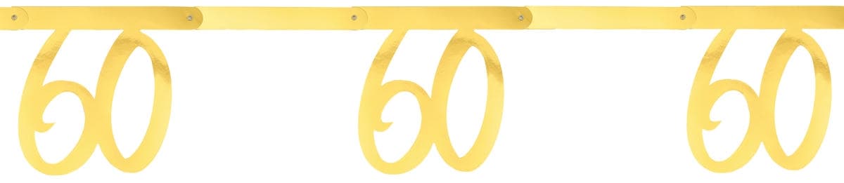 Banneri - Kultainen: Nro: 60, 20x18cm/250cm