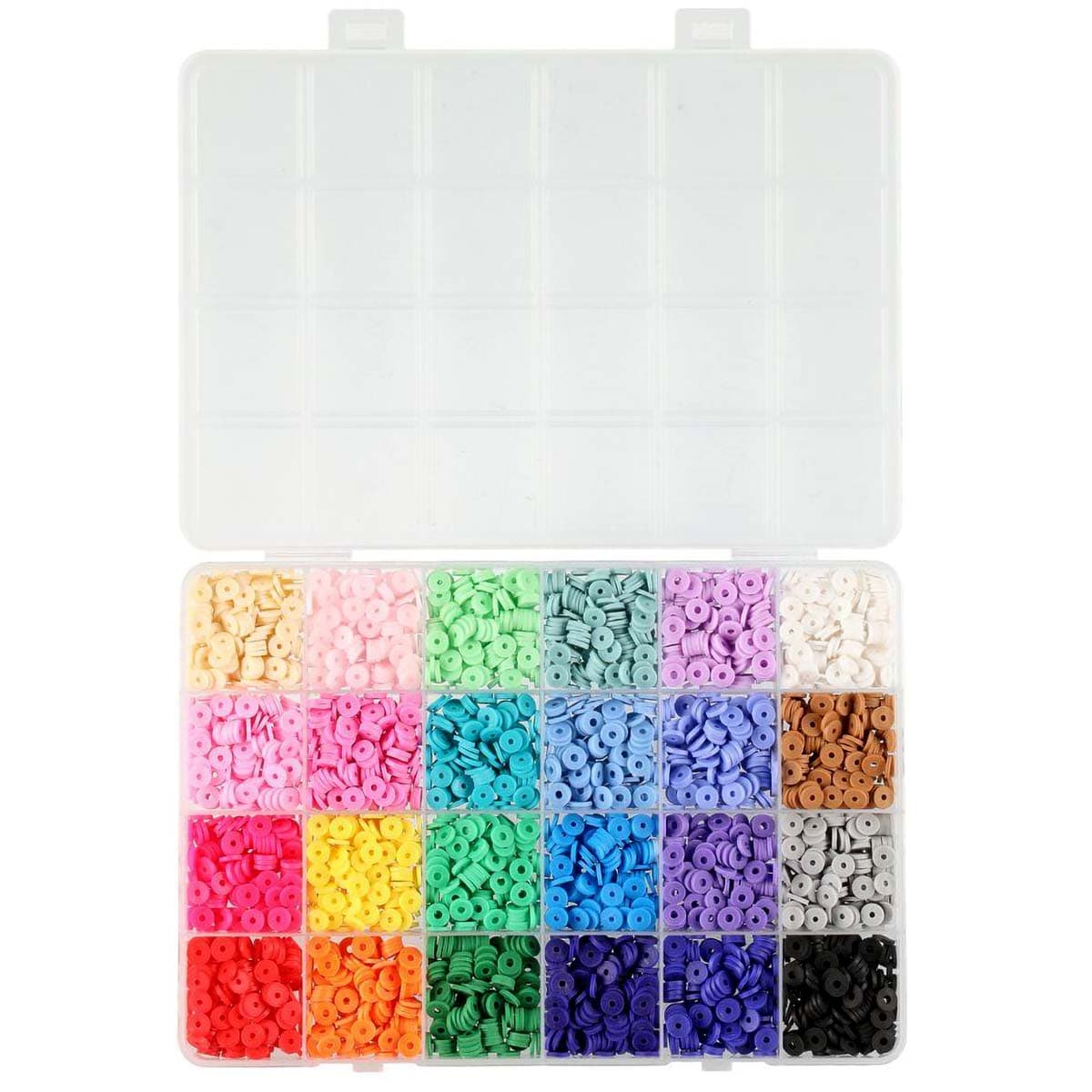 Litteät koruhelmet - 24 väriä, 3600 kpl