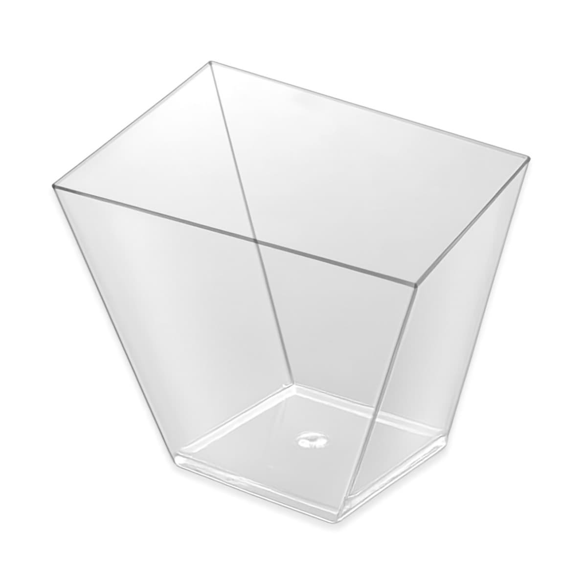 Muovinen tarjoilukuppi - Viistoreunainen neliö, 180 ml, 25 kpl