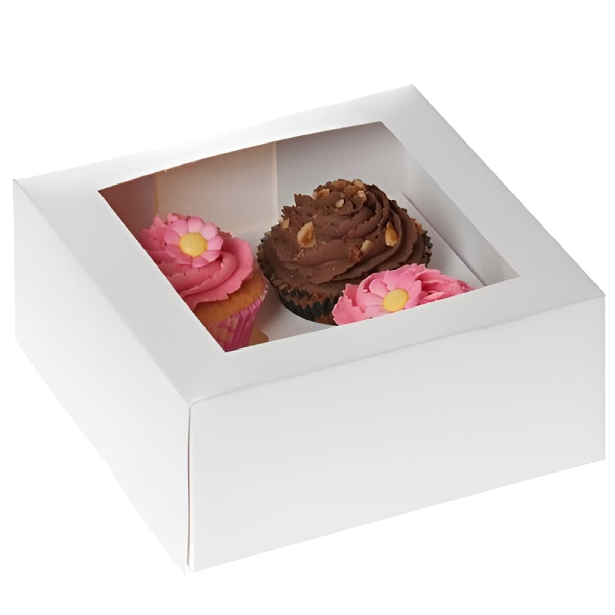 Muffinilaatikko ikkunalla, 4 muffinille - 2kpl/pakkaus