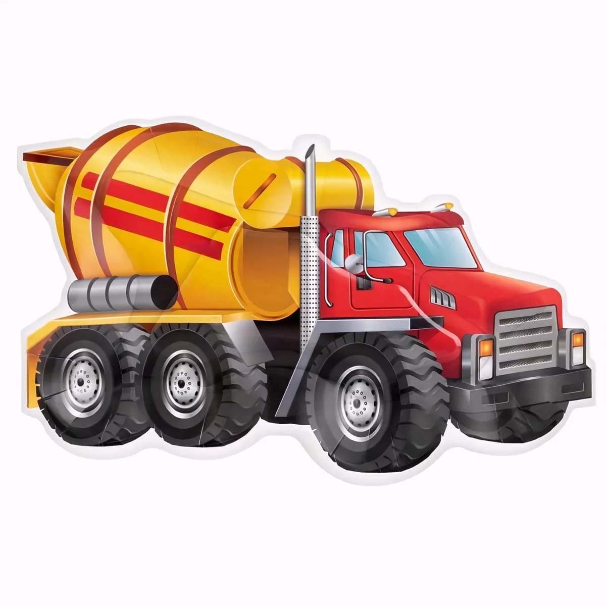 Pahvilautaset - Muotoleikattu betoniauto, 29 x 18,5 cm, 6 kpl