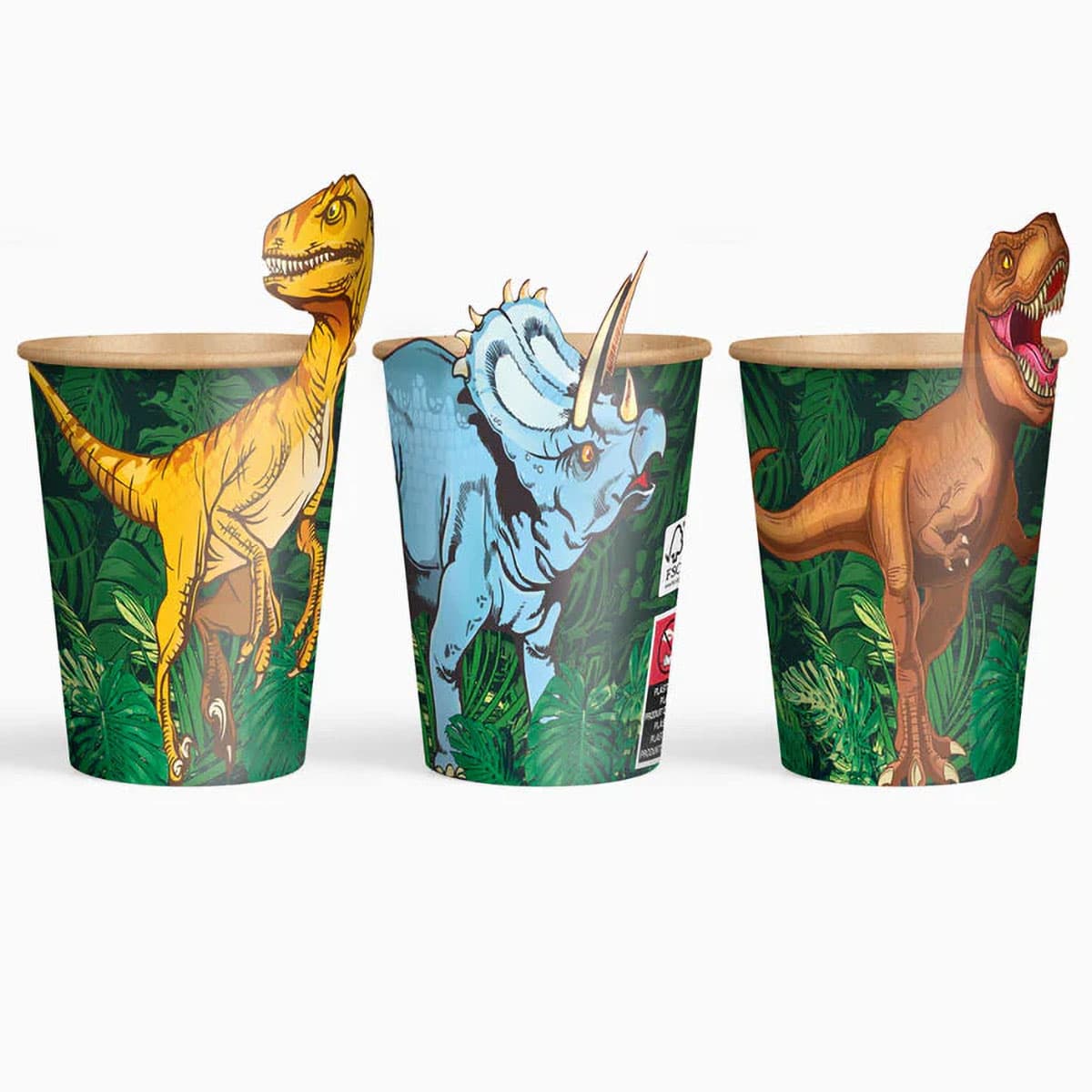 Pahvimukit - Dinosaurus pop-out, 6 kpl