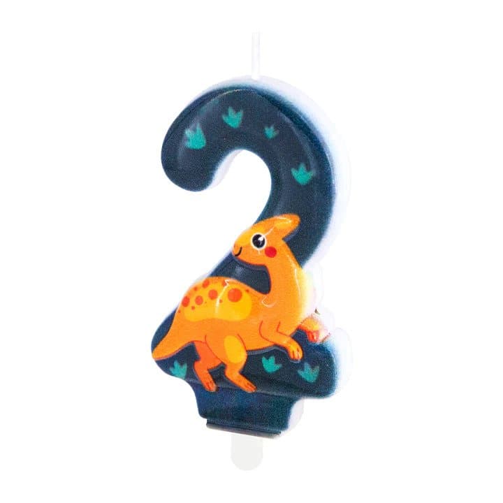 Numerokakkukynttilä -  Söpö dinosaurus, 2
