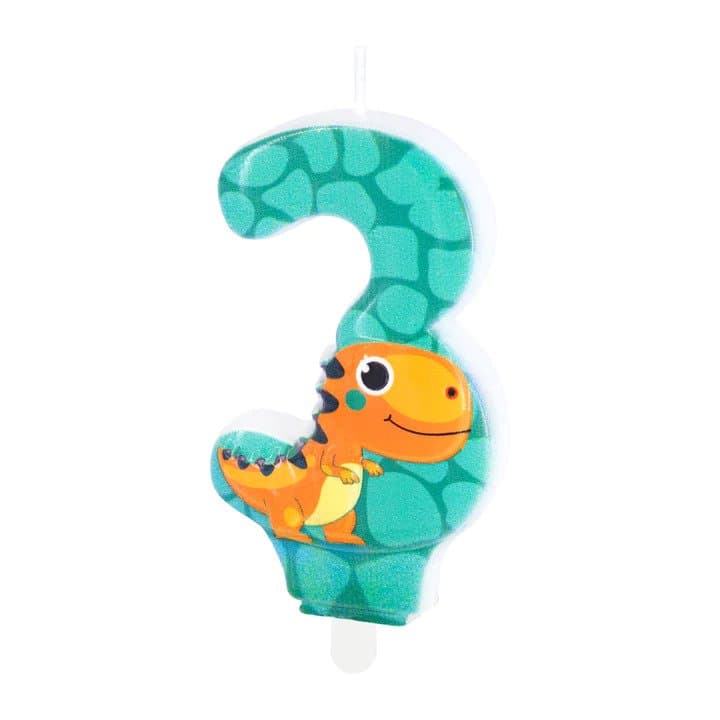 Numerokakkukynttilä -  Söpö dinosaurus, 3