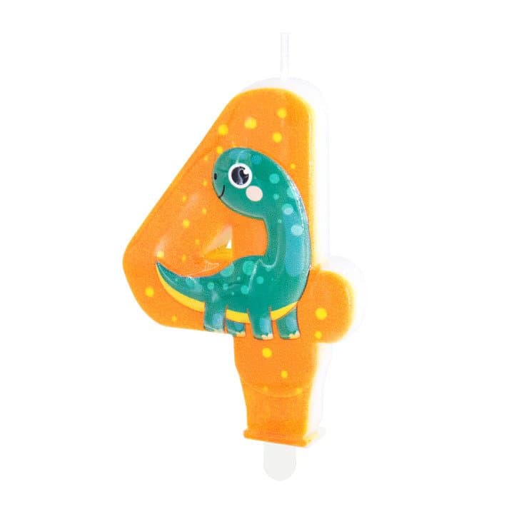 Numerokakkukynttilä -  Söpö dinosaurus, 4