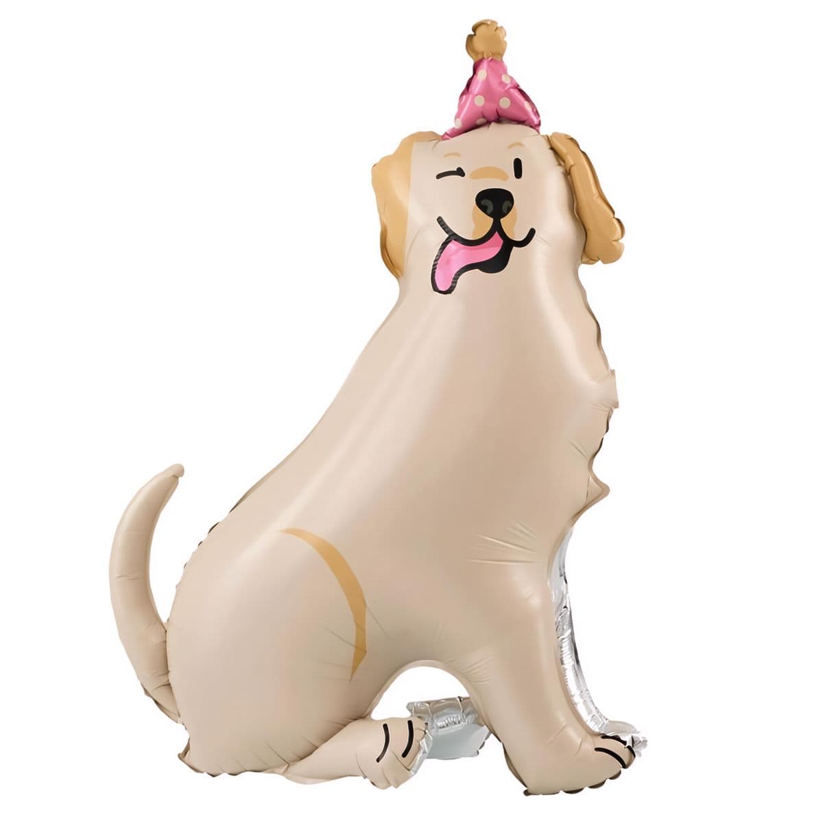 Seisova foliopallo - kultainen/beige koira, 76 × 96 cm