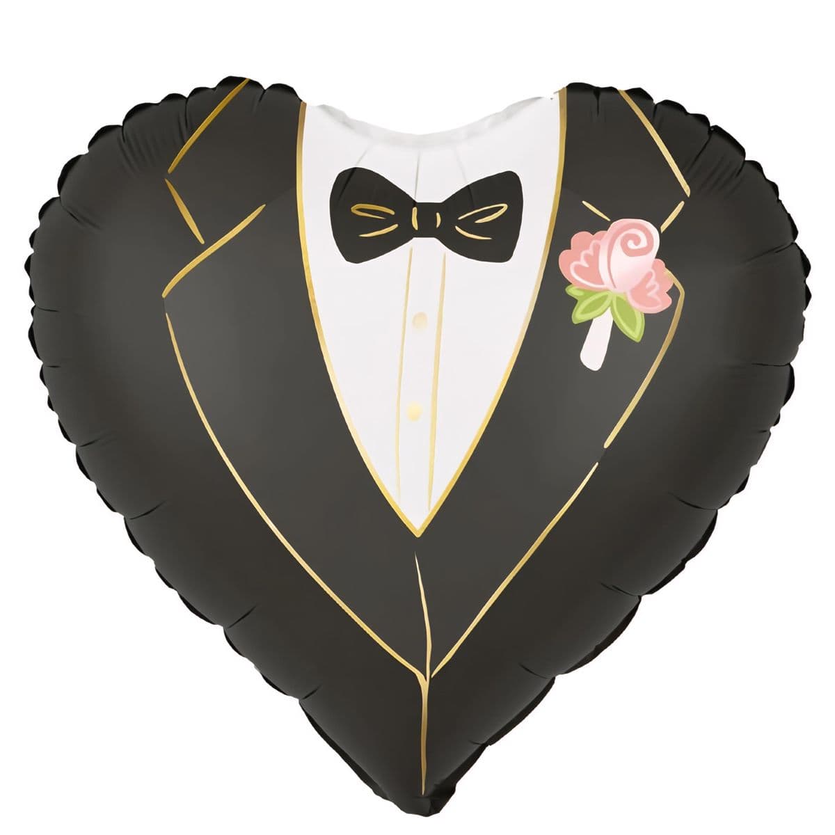 Foliopallo - sydän, sulhanen, 46 cm