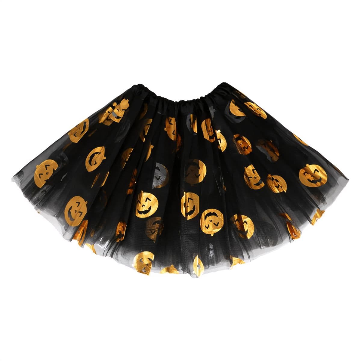 Lasten tyllihame - Musta, kultaiset kurpitsat