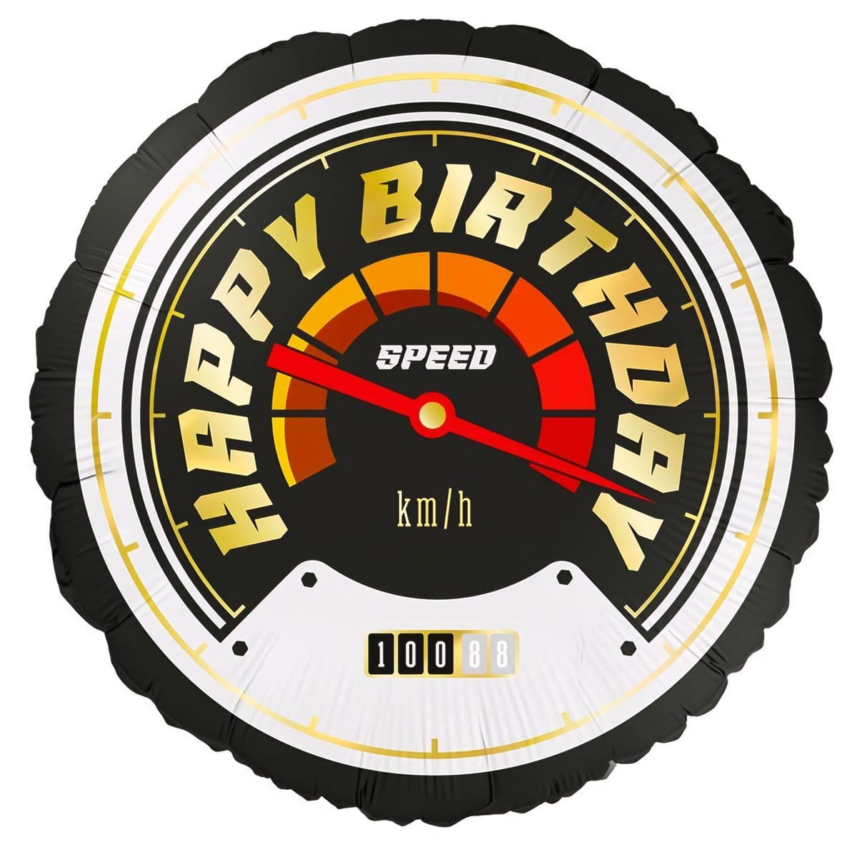 Foliopallo - Happy Birthday nopeusmittari, 45 cm