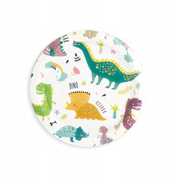 Pienet pahvilautaset - Happy Dinos, 18cm, 6kpl