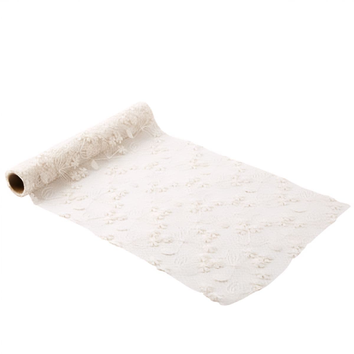 Pitsikangasrulla - Kukkakuvioinen, norsunluu - 25 cm x 3 m