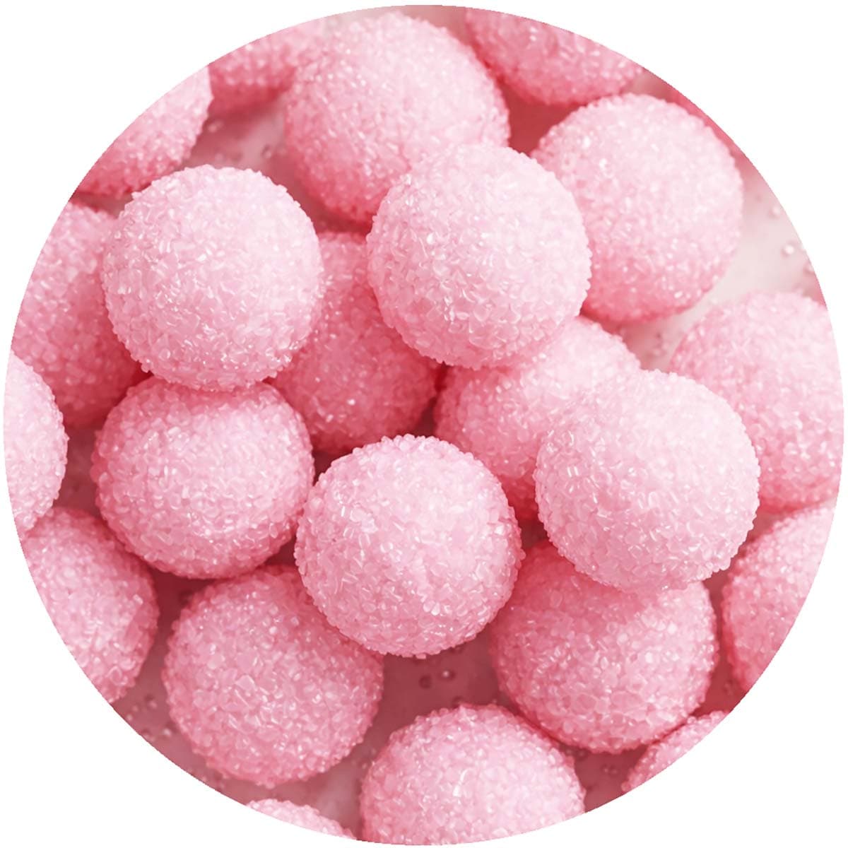 Isot kimaltavat vaaleanpunaiset sokeripallot, 14 mm, 60 g