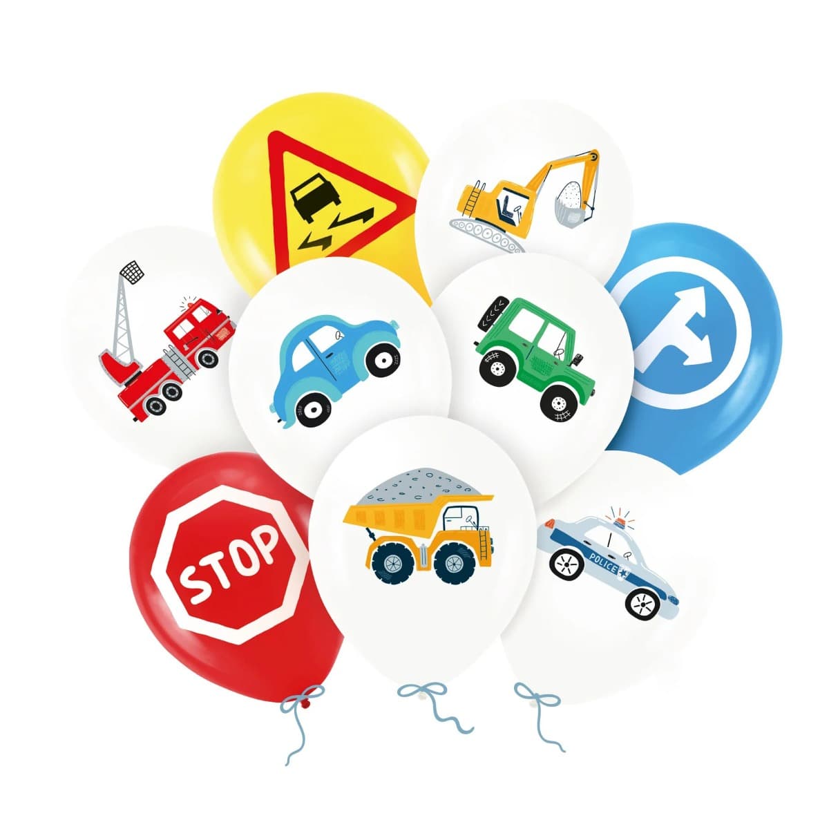 Ilmapallot - Ajoneuvot, 9kpl