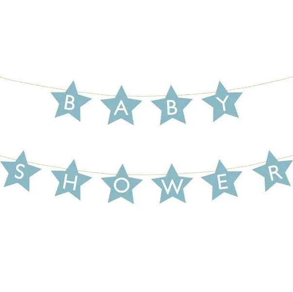 Banneri - Tähti - Vaaleansininen - Baby shower, 2.9M