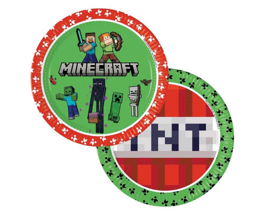 Pahvilautaset - Minecraft, 23cm, 8kpl