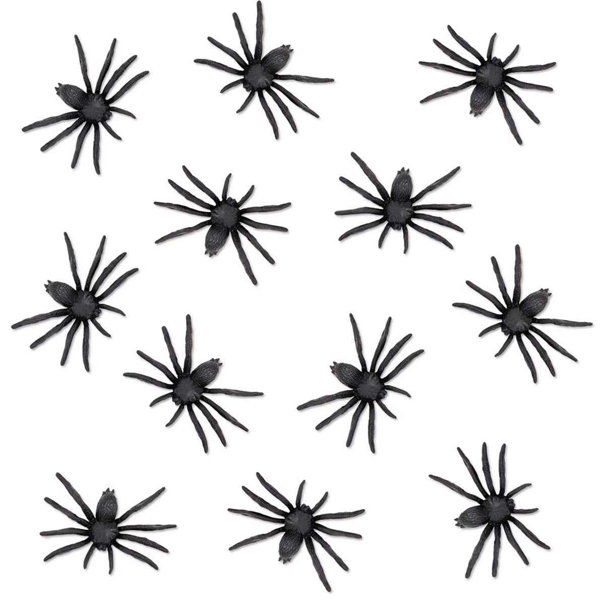 Halloween-koriste - Mustat hämähäkit, 5 cm, 12 kpl